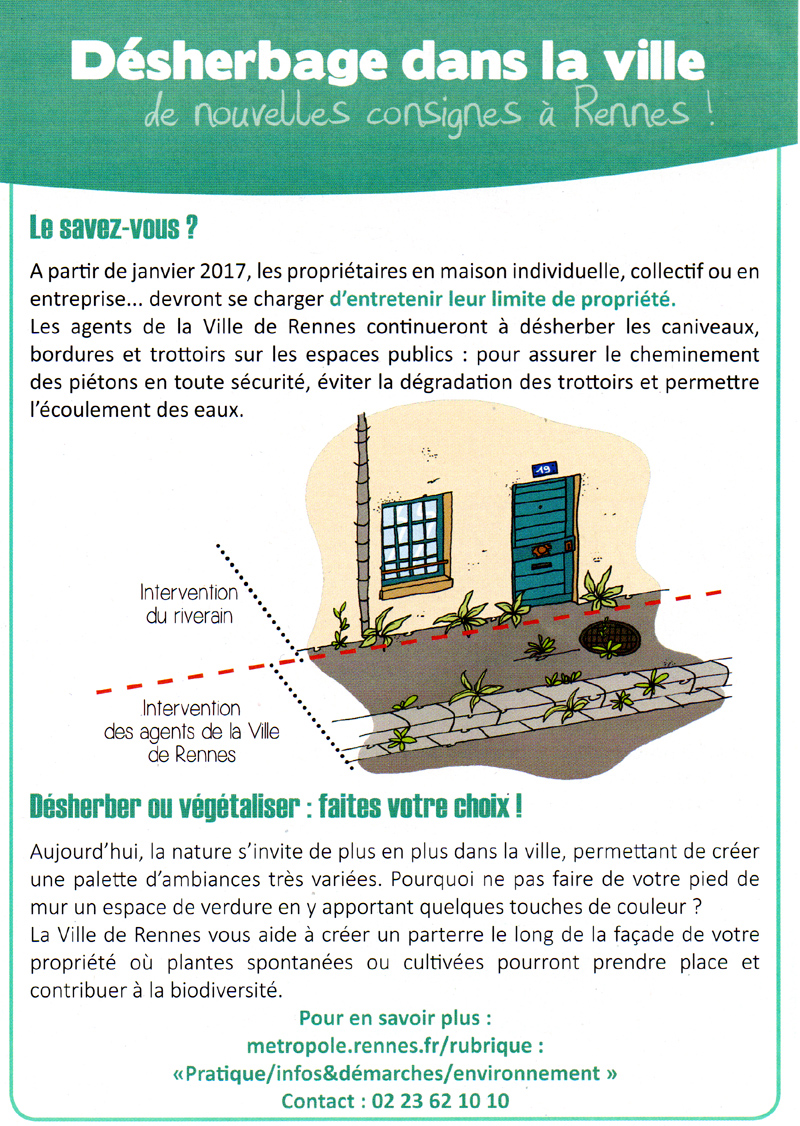 Désherbage dans la ville de Rennes